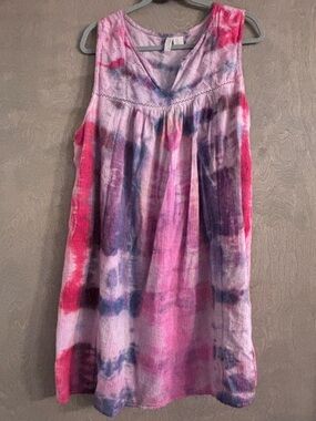 Cynthia Rowley sleepwear 1x OOAK tie dyed pajama dress beach cover up boho style